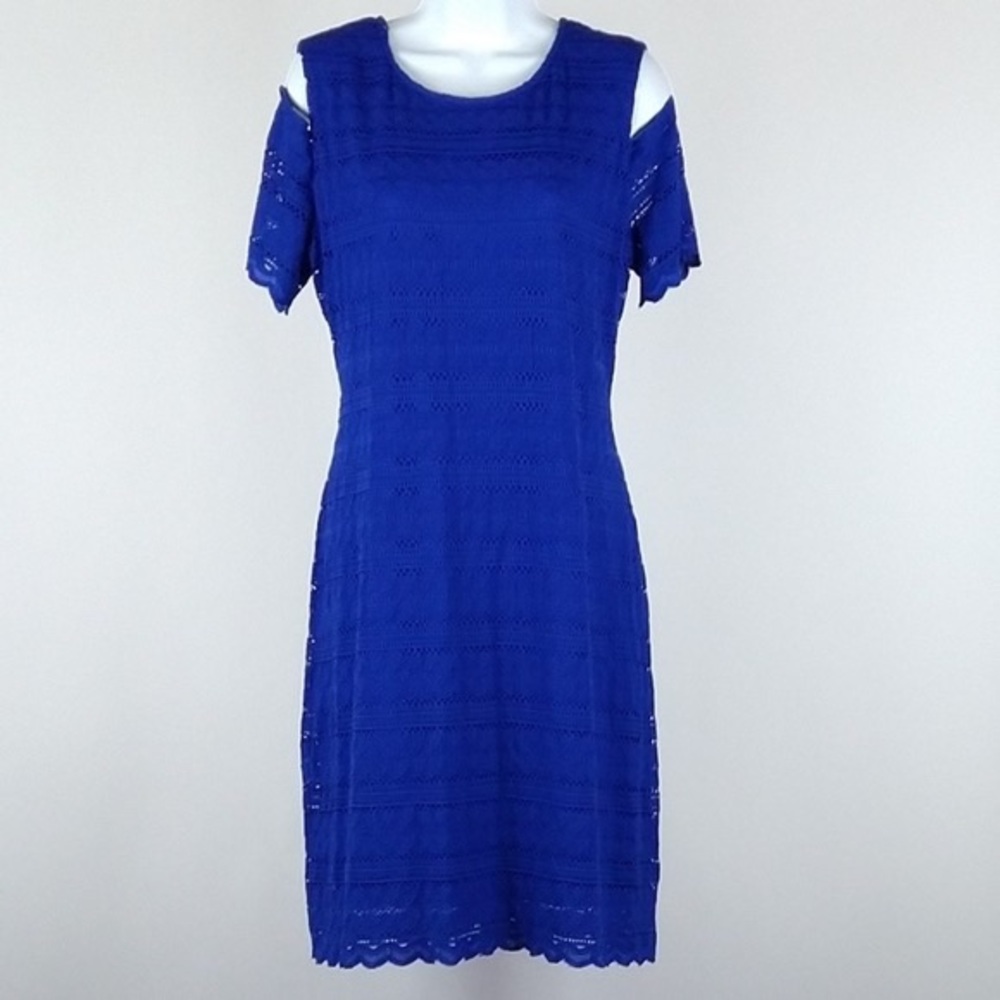 ⭐️ RN Studio Royal blue cold shoulder dress by Ronni Nicole Size 10 ⭐️